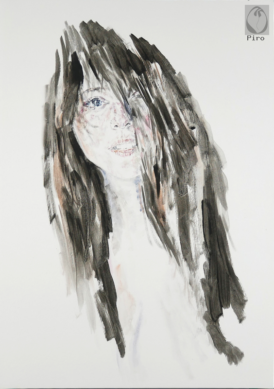 oil on paper - olio su carta di Piro